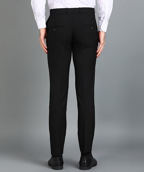 GHPC Polyester Lycra Plain Solid Streatchable Pant for Men (Black)