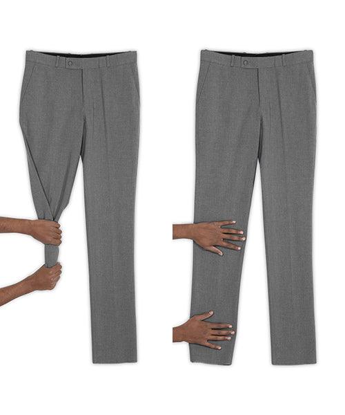 GHPC Polyester Lycra Plain Solid Streatchable Pant for Men (Light Grey)