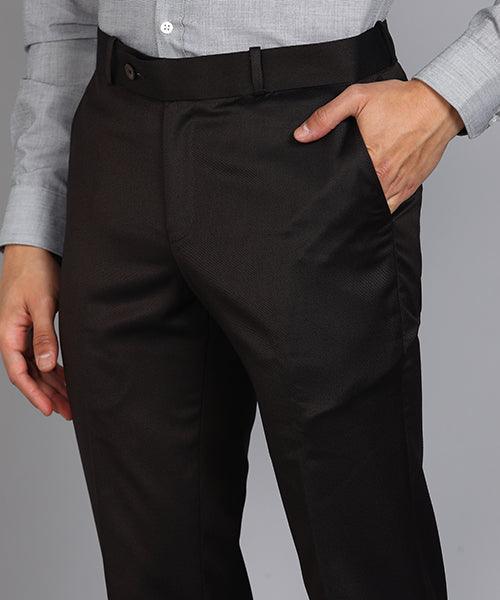GHPC Polyester Pin Checks Pant for Men (Brown)