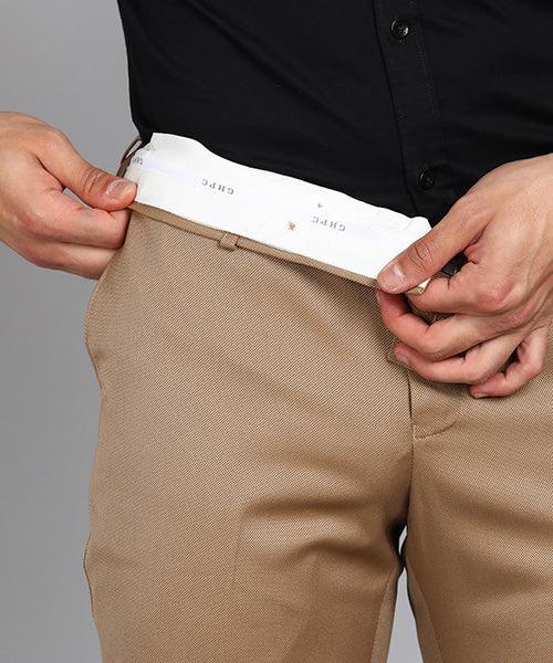 GHPC Polyester Pin Checks Pant for Men (Khaki)