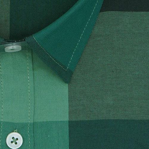Men's 100% Cotton Big / Buffalo Checkered Full Sleeves Shirt (Green)
