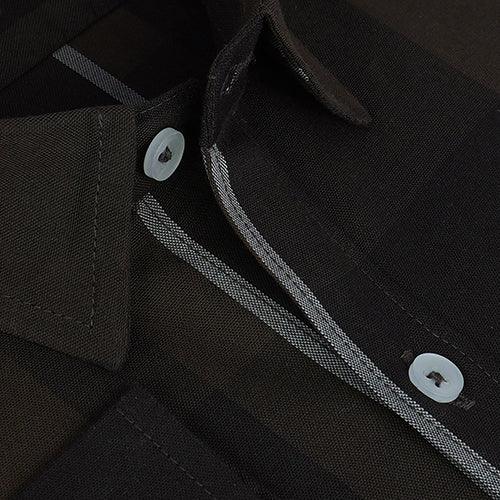Men's 100% Cotton Big Checkered Full Sleeves Shirt (Brown)
