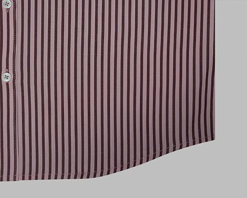 Men's 100% Cotton Candy Striped Full Sleeves Shirt (Maroon)