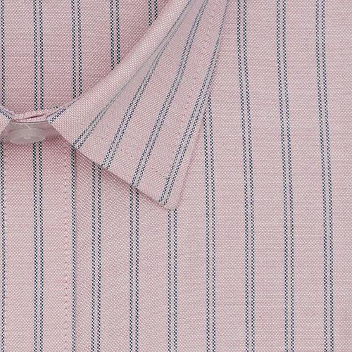 Men's 100% Cotton Chalk Striped Half Sleeves Shirt (Pink)