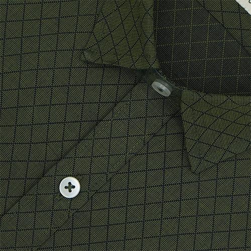 Men's 100% Cotton Chevron Half Sleeves Shirt (Olive Green)