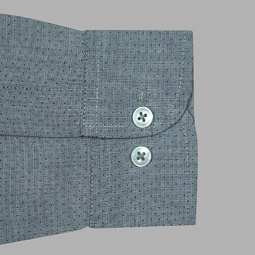 Men's 100% Cotton Dobby Self Design Full Sleeves Shirt (Navy)