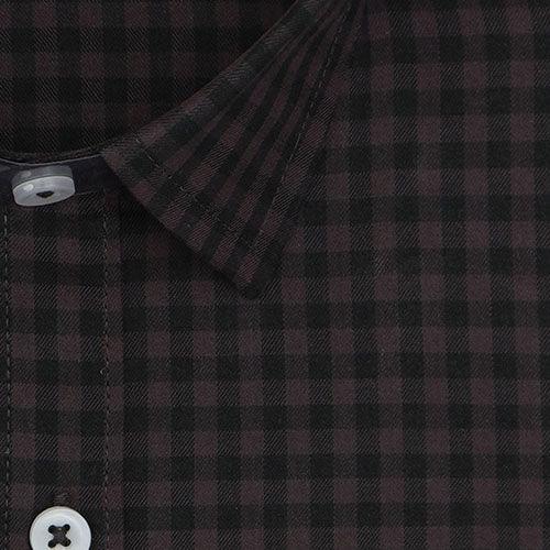Men's 100% Cotton Gingham Checkered Half Sleeves Shirt (Mauve)