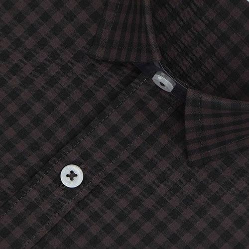 Men's 100% Cotton Gingham Checkered Half Sleeves Shirt (Mauve)