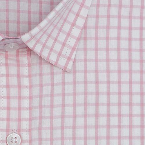 Men's 100% Cotton Graph Checkered Half Sleeves Shirt (Pink)