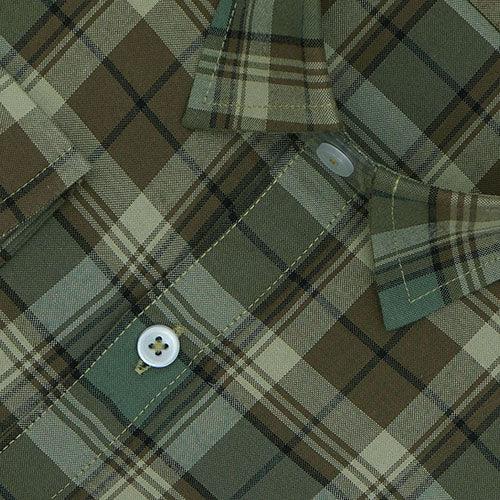 Men's 100% Cotton Grid Tattersall Checkered Full Sleeves Shirt (Green)