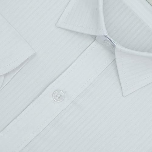 Men's 100% Cotton Herringbone Full Sleeves Shirt (White)