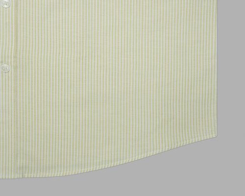 Men's 100% Cotton Hickory Striped Full Sleeves Shirt (Yellow)