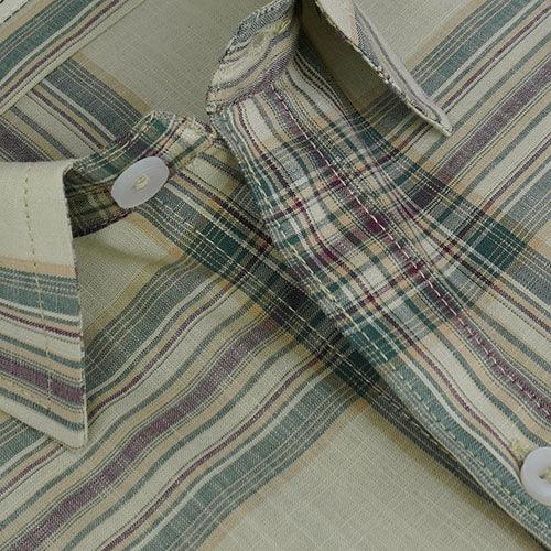 Men's 100% Cotton Madras Checkered Half Sleeves Shirt (Multicolor)
