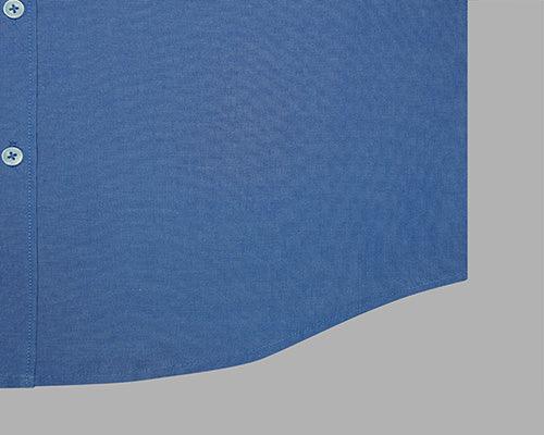 Men's 100% Cotton Plain Solid Full Sleeves Shirt (Blue)