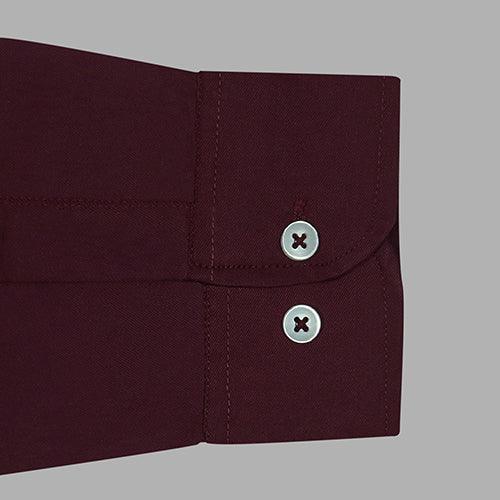 Men's 100% Cotton Plain Solid Full Sleeves Shirt (Maroon)