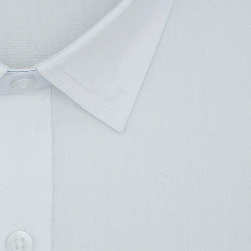 Men's 100% Cotton Self Design Full Sleeves Shirt (White)