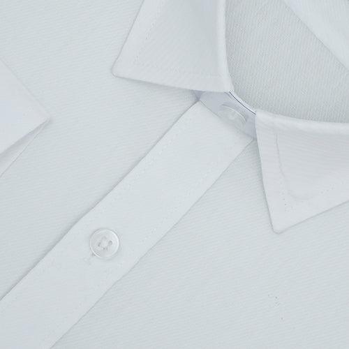 Men's 100% Cotton Self Design Full Sleeves Shirt (White)