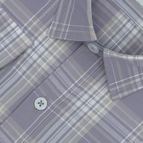 Men's 100% Cotton Tartan Checkered Full Sleeves Shirt (Misty Blue)
