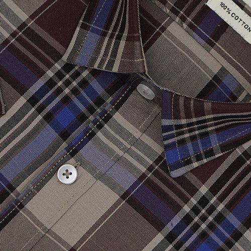 Men's 100% Cotton Tartan Checks Half Sleeves Shirt (Multicolor)