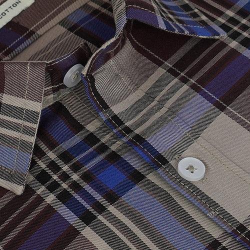 Men's 100% Cotton Tartan Checks Half Sleeves Shirt (Multicolor)