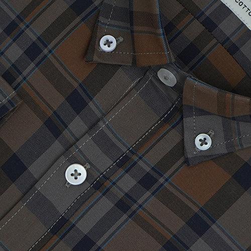 Men's 100% Cotton Tartan Plaid Checkered Full Sleeves Shirt (Multicolor)