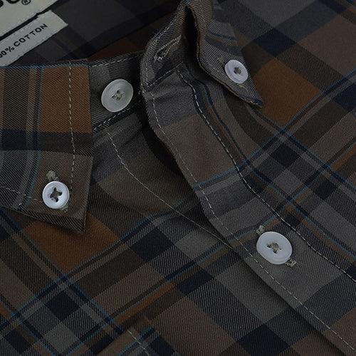 Men's 100% Cotton Tartan Plaid Checkered Full Sleeves Shirt (Multicolor)