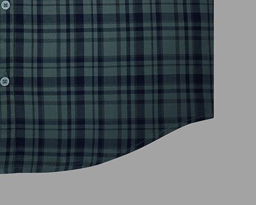 Men's 100% Cotton Tartan Plaid Checkered Full Sleeves Shirt (Navy)