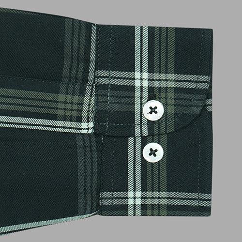 Men's 100% Cotton Windowpane Checkered Full Sleeves Shirt (Black)