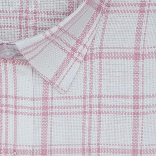 Men's 100% Cotton Windowpane Checkered Full Sleeves Shirt (White)