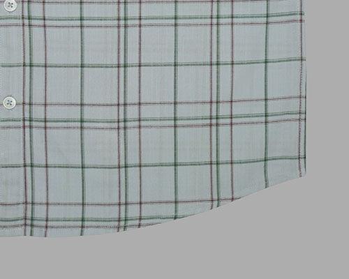 Men's 100% Cotton Windowpane Checkered Half Sleeves Shirt (Sky Blue)