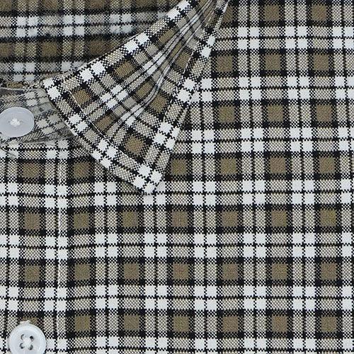 Men's Winter Wear Cottswool Dupplin Checkered Full Sleeves Shirt (Brown)