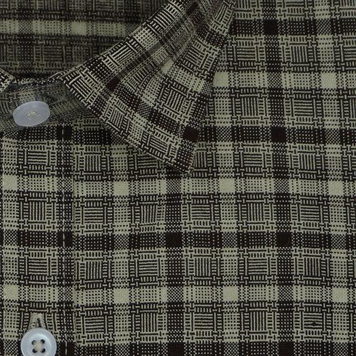 Men's Winter Wear Cottswool Dupplin Checkered Full Sleeves Shirt (Brown)