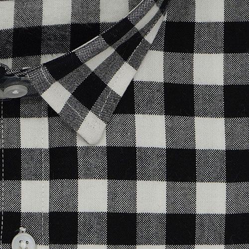 Men's Winter Wear Cottswool Gingham Checkered Full Sleeves Shirt (Black)