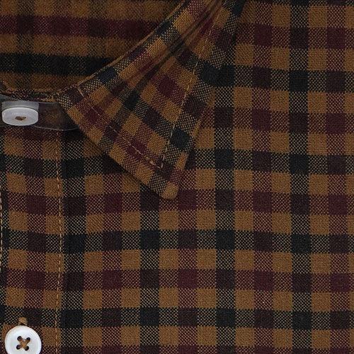 Men's Winter Wear Cottswool Gingham Checkered Full Sleeves Shirt (Multicolor)