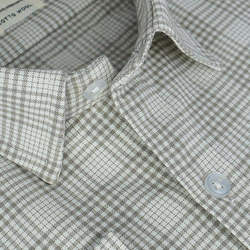 Men's Winter Wear Cottswool Glen Plaid Checkered Full Sleeves Shirt (Grey)