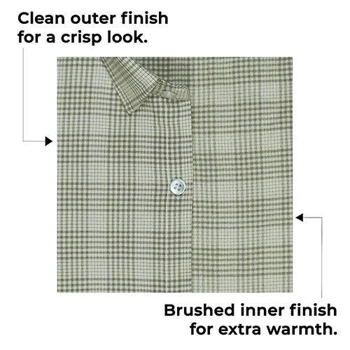 Men's Winter Wear Cottswool Glen Plaid Checkered Full Sleeves Shirt (Grey)