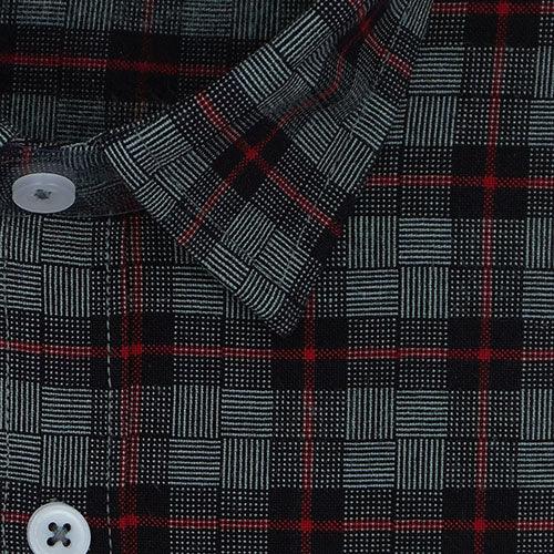 Men's Winter Wear Cottswool Glen Plaid Checkered Full Sleeves Shirt (Steel Grey)