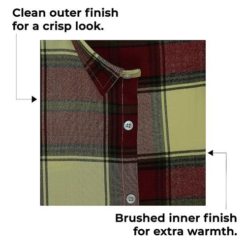 Men's Winter Wear Cottswool Plaid Checkered Full Sleeves Shirt (Maroon)