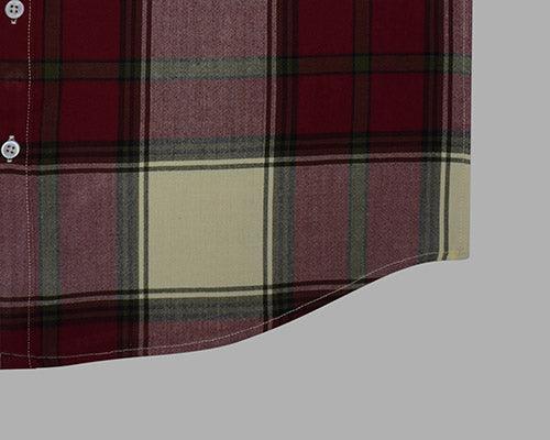 Men's Winter Wear Cottswool Plaid Checkered Full Sleeves Shirt (Maroon)