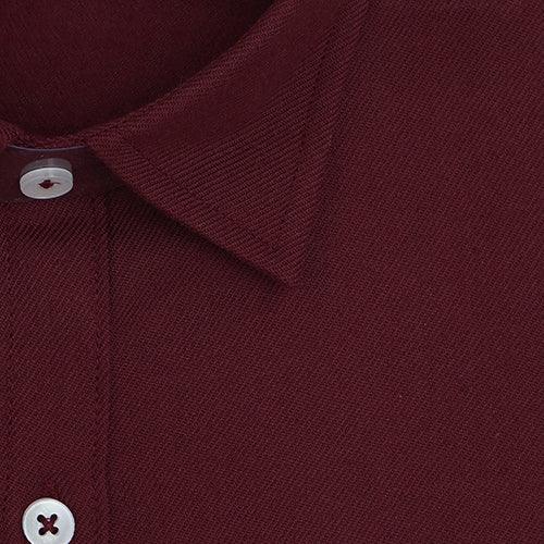 Men's Winter Wear Cottswool Plain Solid Full Sleeves Shirt (Maroon)