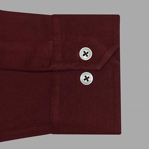 Men's Winter Wear Cottswool Plain Solid Full Sleeves Shirt (Maroon)