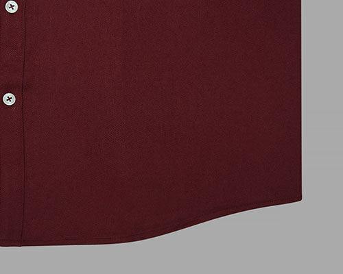 Men's Winter Wear Cottswool Plain Solid Full Sleeves Shirt (Maroon)