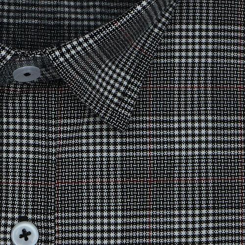 Men's Winter Wear Cottswool Prince Of Wales Checkered Full Sleeves Shirt (Black)