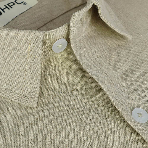 Men's 100% Linen Plain Solid Half Sleeves Regular Fit Formal Shirt (Ivory) FSH1200156_4