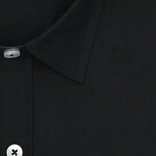 Men's 100% Cotton Plain Solid Half Sleeves Shirt (Black) FSH400102_2