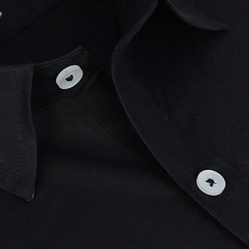 Men's 100% Cotton Plain Solid Half Sleeves Shirt (Black) FSH400102_4