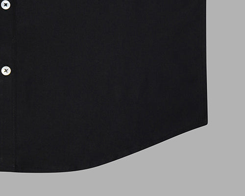 Men's 100% Cotton Plain Solid Half Sleeves Shirt (Black) FSH400102_6