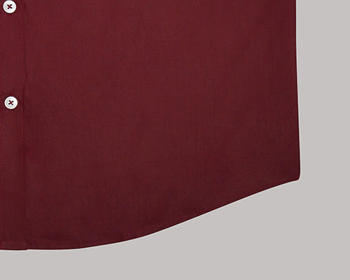 Men's 100% Cotton Plain Solid Half Sleeves Shirt (Maroon) FSH400104_6