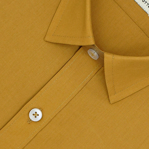 Men's 100% Cotton Plain Solid Half Sleeves Shirt (Mustard) FSH400129_3