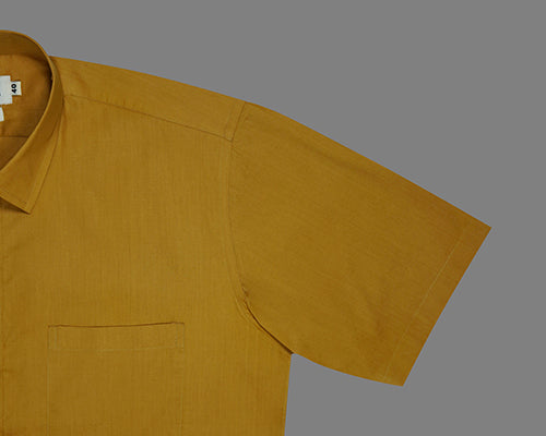 Men's 100% Cotton Plain Solid Half Sleeves Shirt (Mustard) FSH400129_5